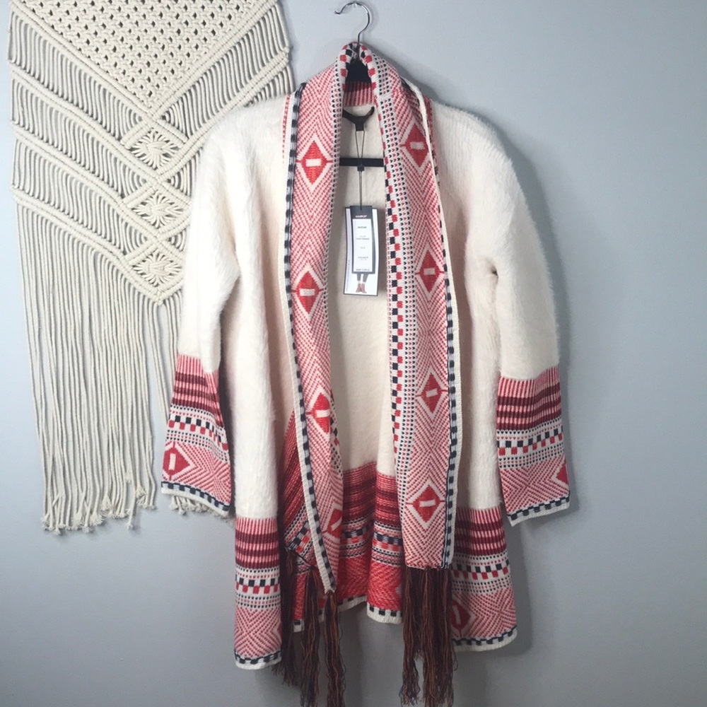 MAXSPORT IVORY ORANGE CARDIGAN NWT LARGE